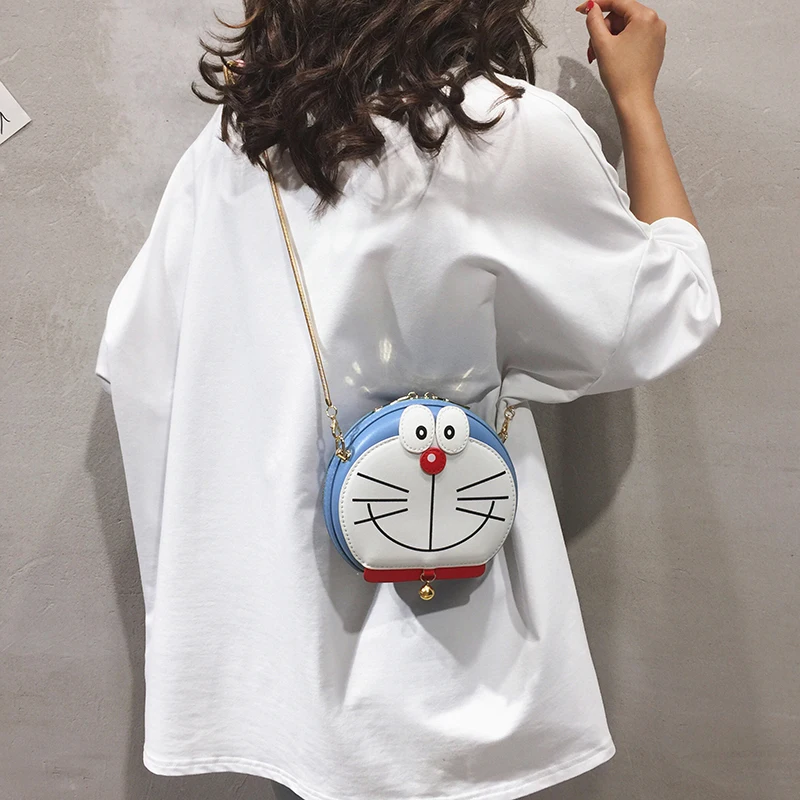 

Blue Doraemon Casual Female Wallet 2019 New PU Preppy Style Cylindrical Messenger Coin Purses Birthday Gift Handbags Bolso