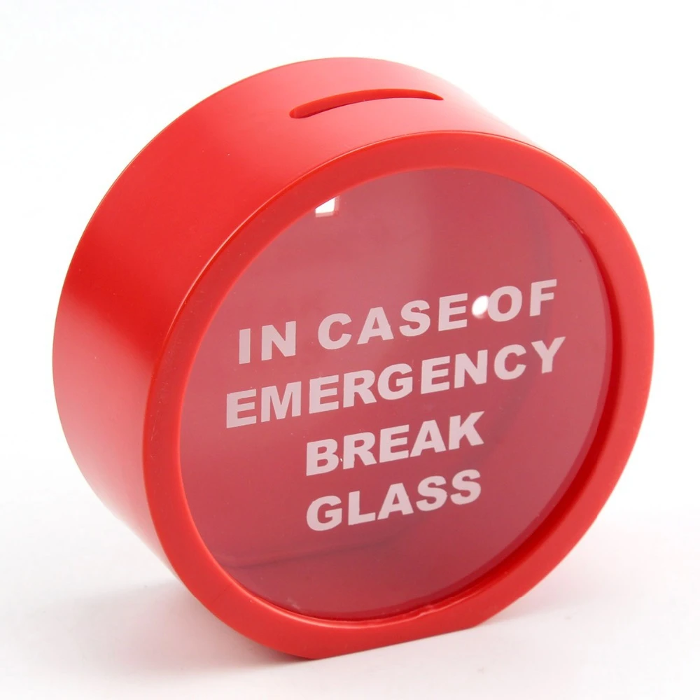 1pcs 12cm Red In Case Of Emergency Break Glass Coin Piggy Bank Money Saving Box Case In Case Of Emergency Bank Money Savingmoney Saving Box Aliexpress