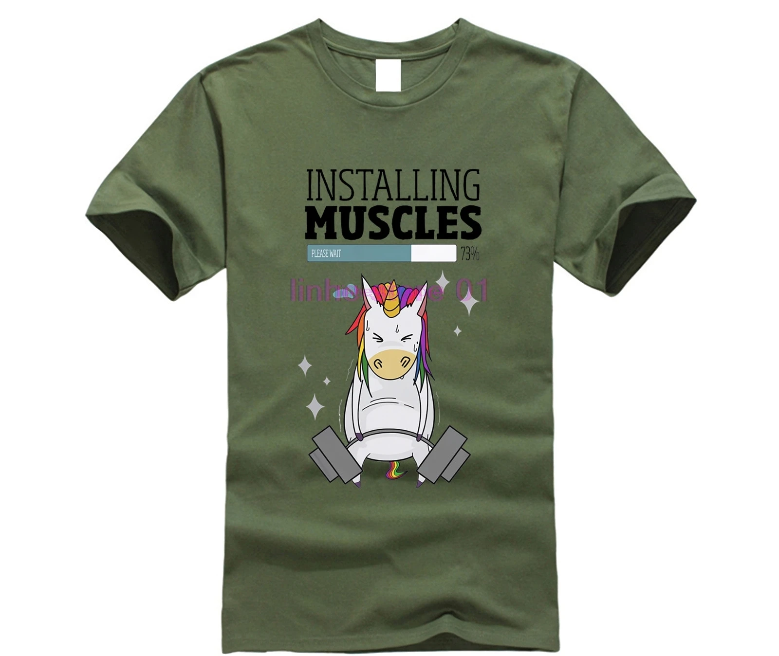 تركيب العضلات كمال الاجسام يونيكورن الاثقال مضحك t قميص الرجال جديد الأبيض عارضة أوم قصيرة الأكمام زائد حجم التي شيرت