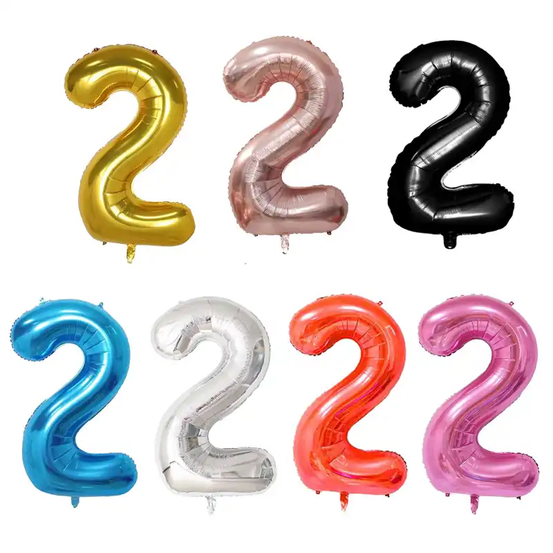 1 шт. 40 дюймов розовое Золотое серебряное число 2 фольги шарики, День подарков будущей матери розовый рисунок Гелиевый шар 1-й День рождения в...