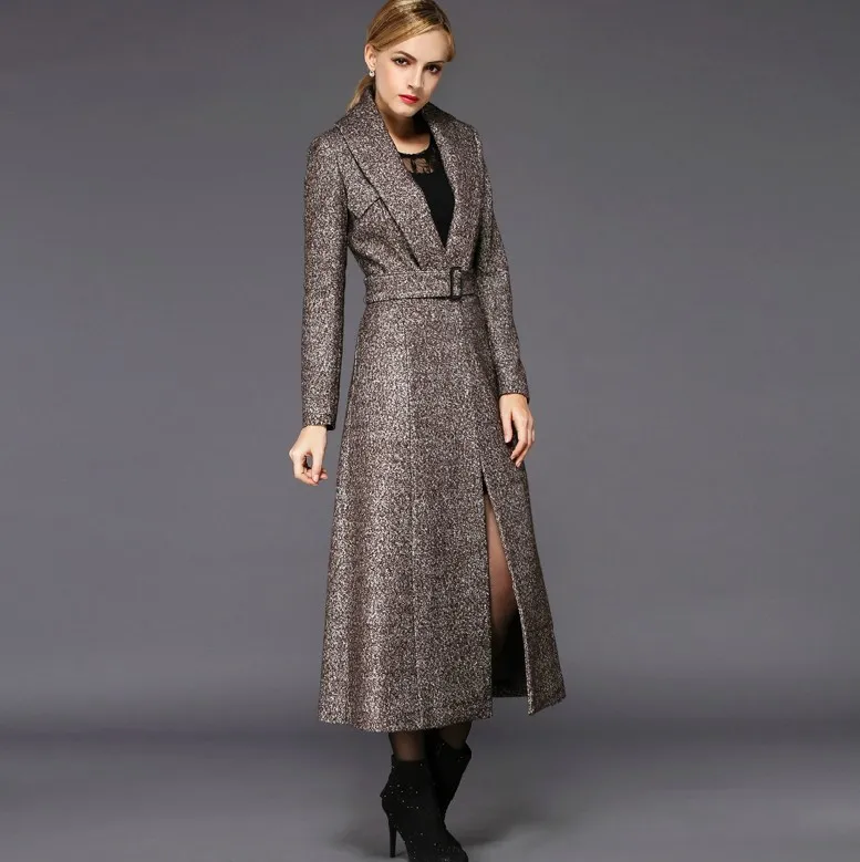 2017 Fashion Solid Color Wool Coat Long Wool Jacket Women'S ...