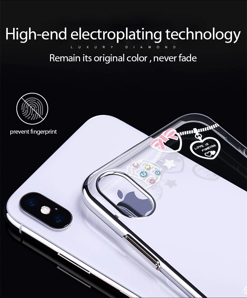 KINGXBAR Case for iPhone Xs Max Case Cute Patterned for iPhone Xs Cover Transparent for iPhoneXs Luxury Crystals from Swarovski  (8)