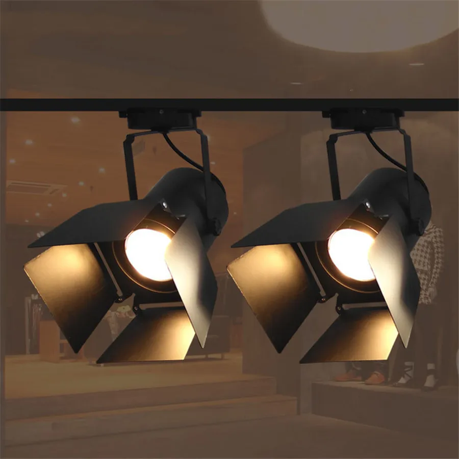 

Thrisdar 45W Retro Industrial LED Track Lamp Spotlight Creative Restaurant Coffee Shop Clothing Store Four Leaf Track Light