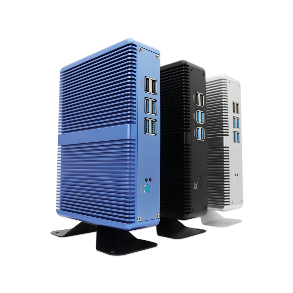 Дешевый процессор Eglobal Fanless мини компьютер Windows 10 Intel i7 i5 i3 Barebone PC 6 * USB Msata SSD 2 5