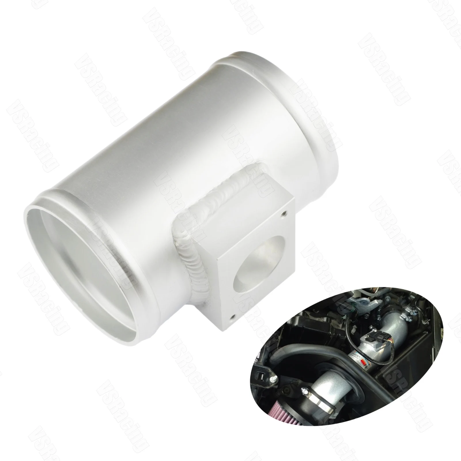 Car Aluminium Mass Air Flow Sensor Adapter MAF Air Intake Mount For Mitsubishi ASX Lancer