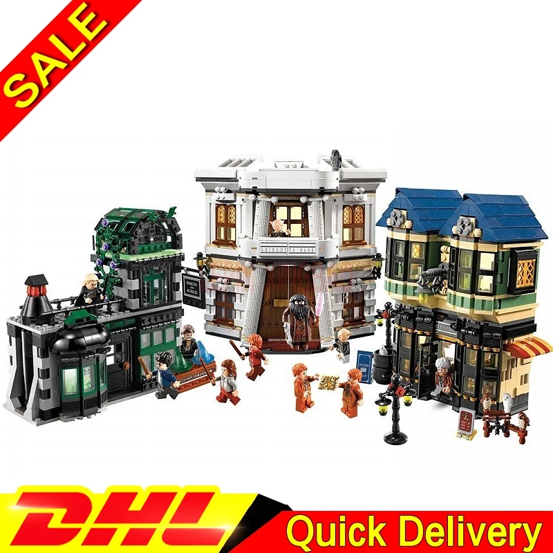 

In Stock LP 16012 MOC Movie Kits The Diagon Alley Set Building Blocks Bricks Assembled lepins lelyesing Toys Gifts Clone 10217