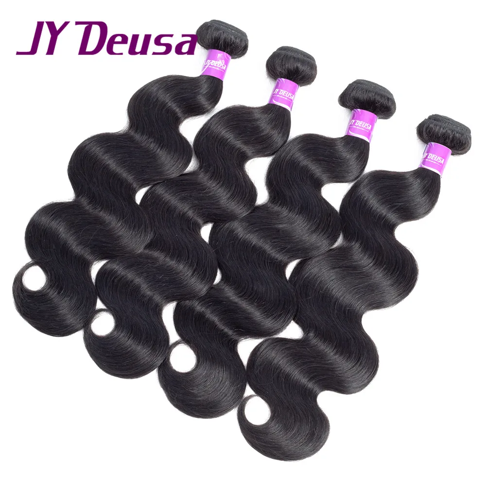 Jy деуса волос Малайзии объемная волна пучки волос плетение 4 шт. человеческих волос Связки могут купить с закрытием естественный Цвет волос