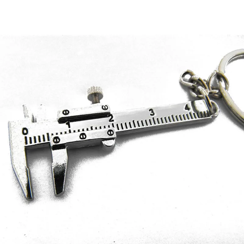 

Univeral Car Styling Metal Movable Vernier Caliper Ruler Model Keychain Key Chain Keyring Keyfob Tool Gift Accessories