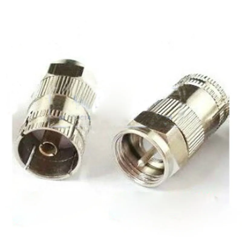 Cable TV Connector F Head Inch Screw Joints Turn TV Plug Female Port