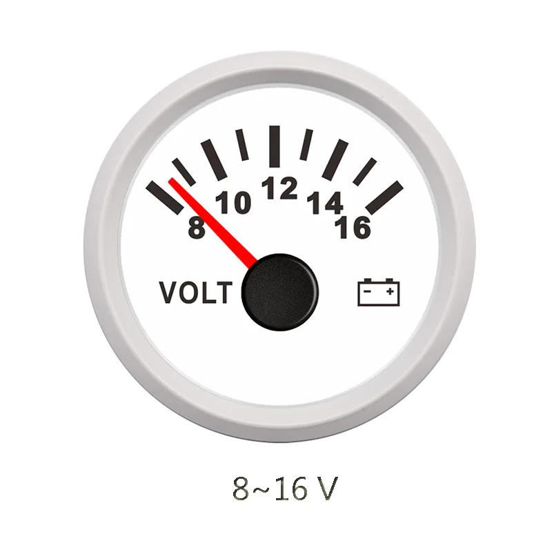 Цифровой автомобильный вольтметр мини круглый указатель Дисплей Водонепроницаемый Манометр с Светодиодный индикатор для лодки авто мобильный мотор Универсальный 12 В 24 В - Цвет: WW