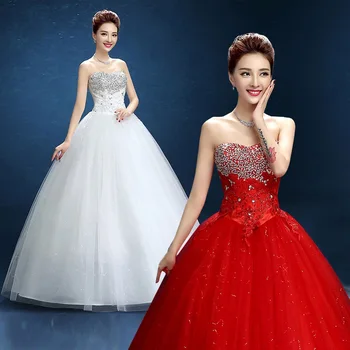 

2017 Robe De Mariage Princess Bling Luxury Crystals White Wedding Dress With Real Picture Custom Made Vestido De Noiva