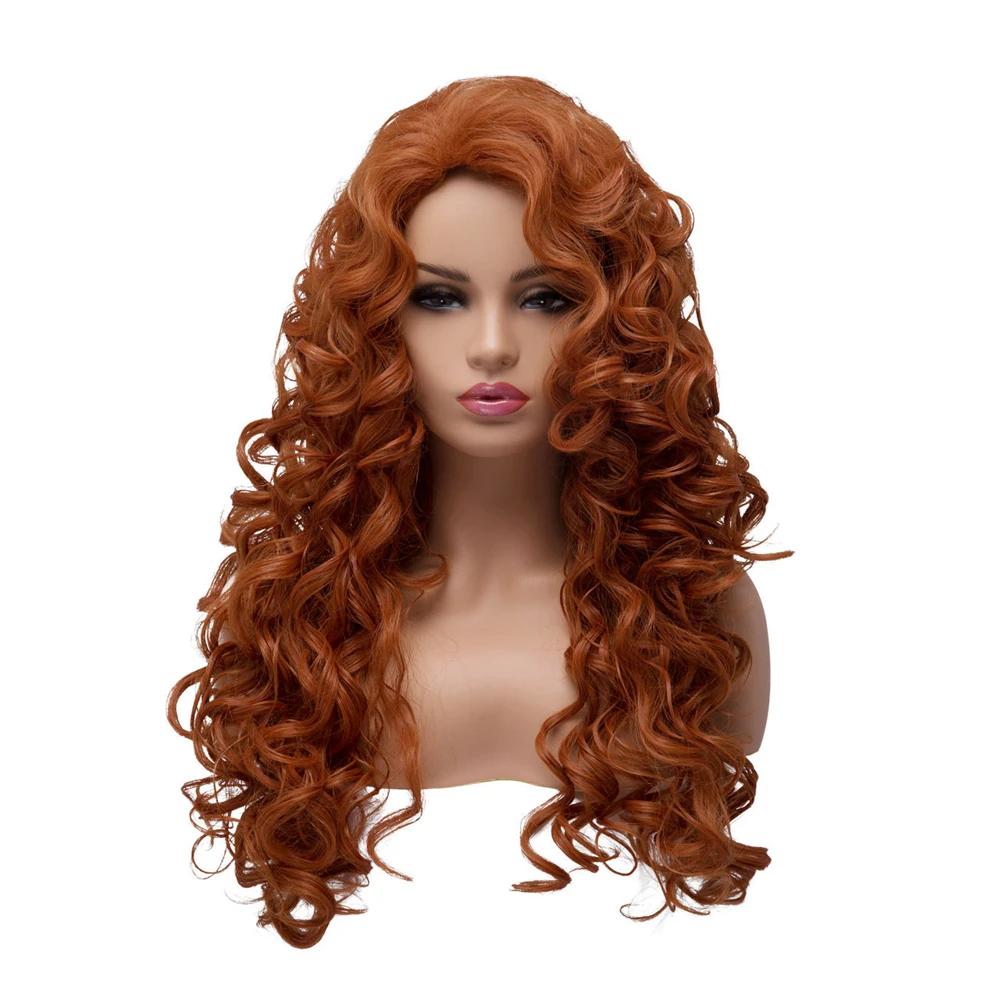 

BESTUNG Fox Red Curly Long Hair Wigs Synthetic Halloween Cosplay Wig for Black Women