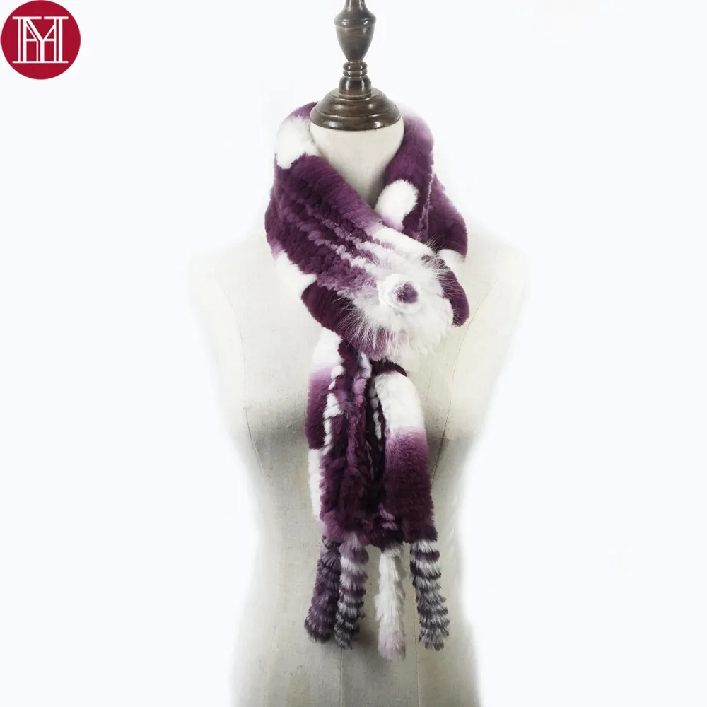 

2019 Women Real Rex Rabbit Fur Scarf 100% Rex Rabbit Fur Worm And Soft Neckerchief Tassel Rabbit Fur Scarves Wholesale Retail