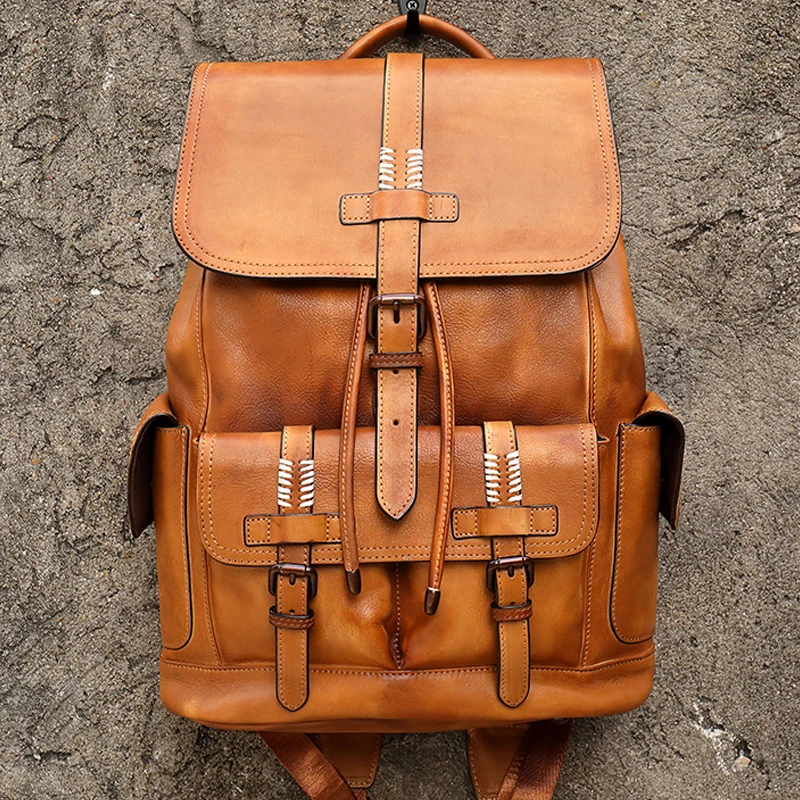 mens leather back packs