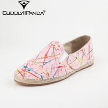 CuddlyIIPanda/; обувь в рыбацком стиле с граффити; парусиновые эспадрильи ручной работы; классические женские туфли на плоской подошве; высокое качество; zapatos mujer
