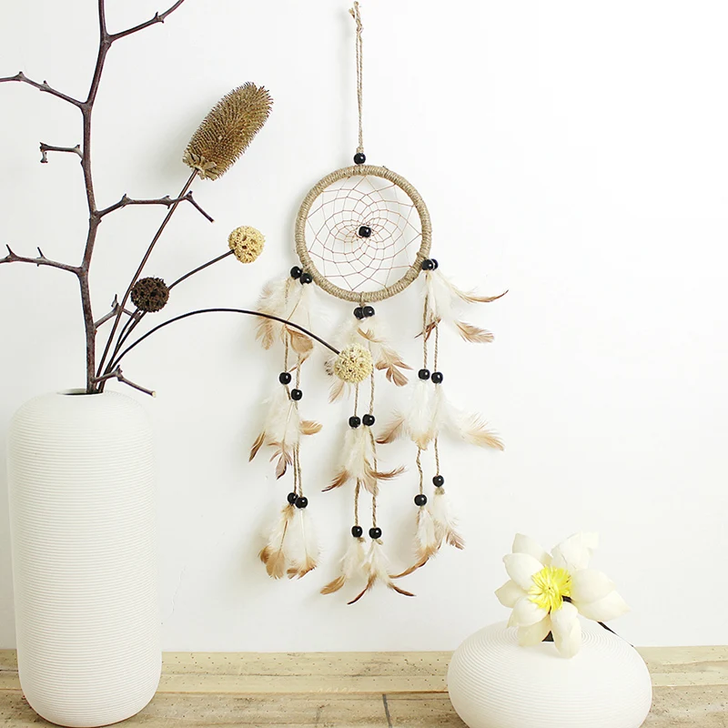 Indian Handmade Dream Catcher Hanging Decoration Feathers Craft Gift for Home Decoration Ornament Craft Gift 2
