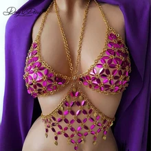 DAVYDAISY женские сексуальные топы с пайетками, Обрезанные Топы, Холтер, белье с открытой спиной, Женская Клубная одежда, пляжные костюмы TA044