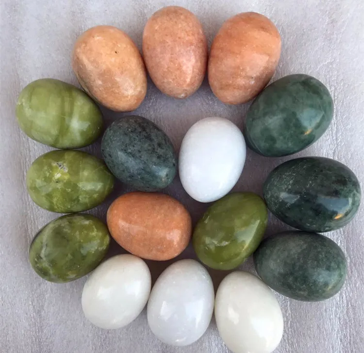 

5*3.5CM 2pcs Natural Jade Egg Crystal Sphere For Kegel Exercise Pelvic Floor Muscle Vaginal Exercise Ben Wa Ball Quartz Yoni Egg