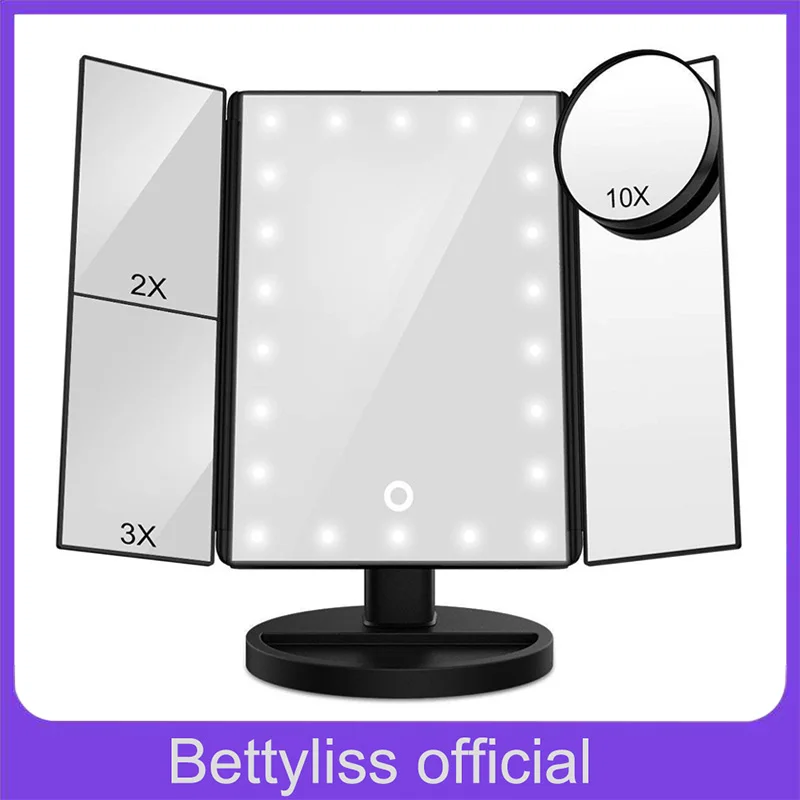Najtaniej 22 LED światła lusterka do makijażu ekran dotykowy 1X 10X stół do komputera blat jasne regulowane usb kabel lub baterii (16 światła