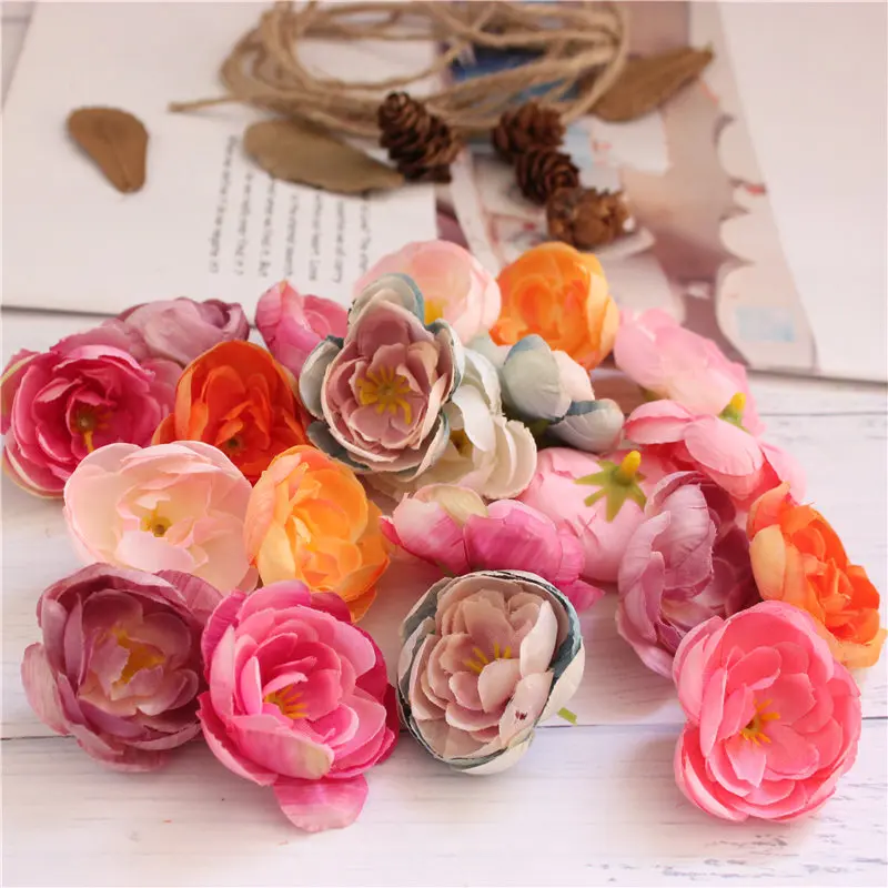 

5pcs 4cm mini simulation cloth artificial flower wedding party home room decoration wedding shoes hat accessories silk flower