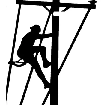 

10.6cm*12.1cm Lineman Linemen Journeyman Electrician Power Pole Fun Car Sticker Decals Decor Black/Silver Vinyl S6-3904