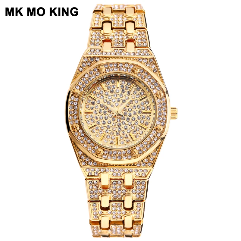 

Luxury brand women's fashion waterproof full diamond ladies Quartz watch bracelet gold Clock dw mk bayan kol saati watches