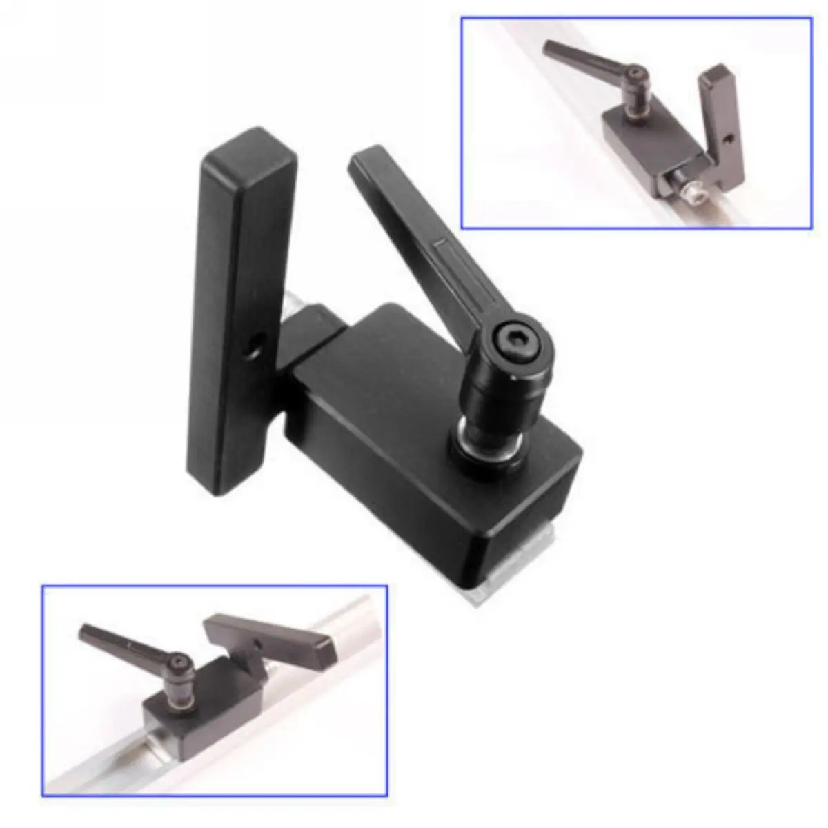 Miter Track Stop for T-Slot T-Tracks Woodworking Tool Miter Track Stop Black