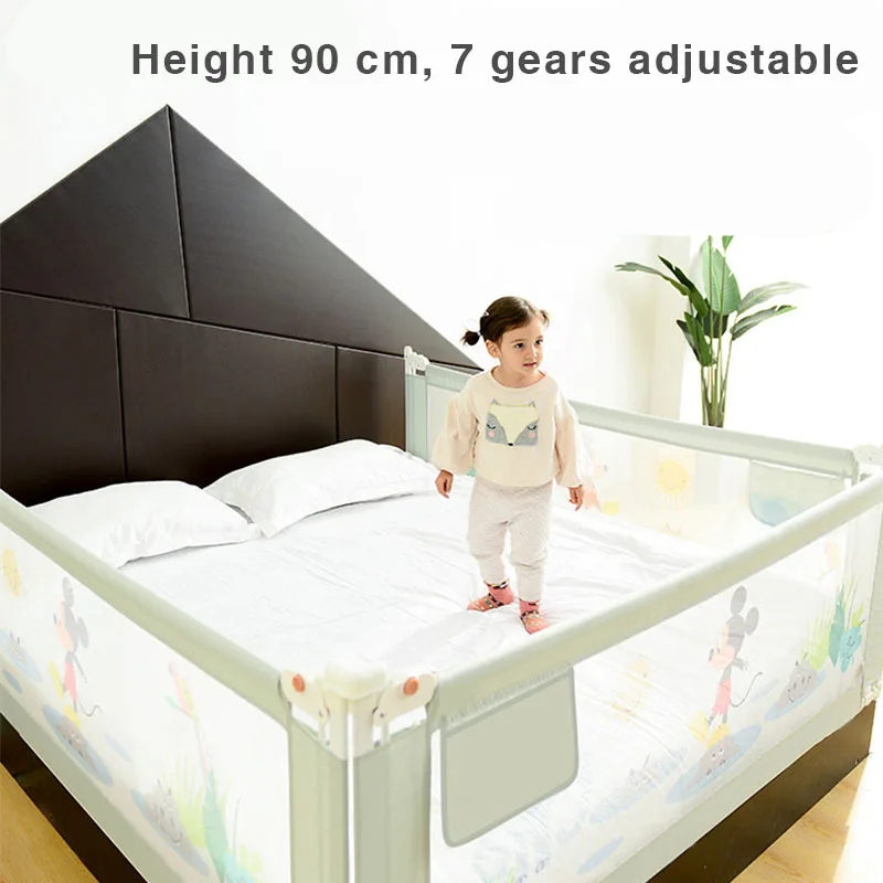 

Bed fence baby anti-fall 1.8 m universal baby bedside baffle double pole vertical lift 90cm 7 file adjustable