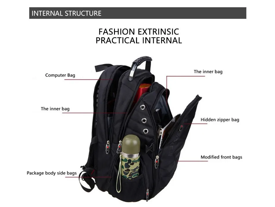 BAIJIAWE 17Inch Men Laptop Backpack Large Capacity School Bags Oxford Waterproof Travel Shoulder Bags Men And Women Luggage Bag