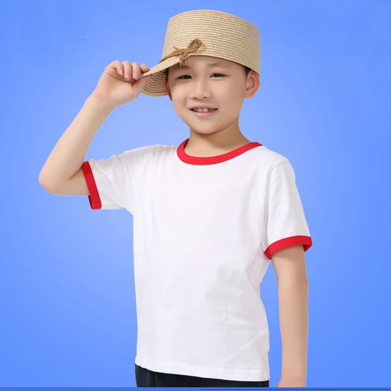 Fashion Boy's White T Shirts 100bCotton O Neck Blank T Shirts Casual