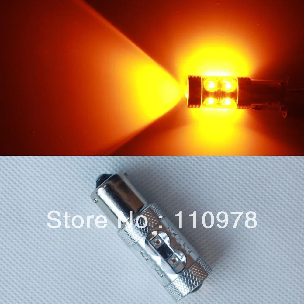 Бесплатная доставка 2 шт./лот янтарные КРИ чипы 50 Вт Led байонет BAU15s лампа