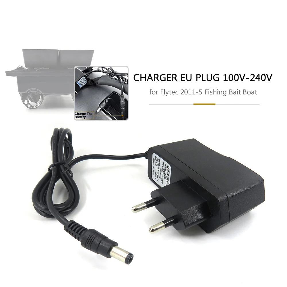 

RC Charger UK US EU Plug 100V-240V for Flytec 2011-5 1.5kg Loading Fishing Bait Boat Remote Control Ship Battery Parts