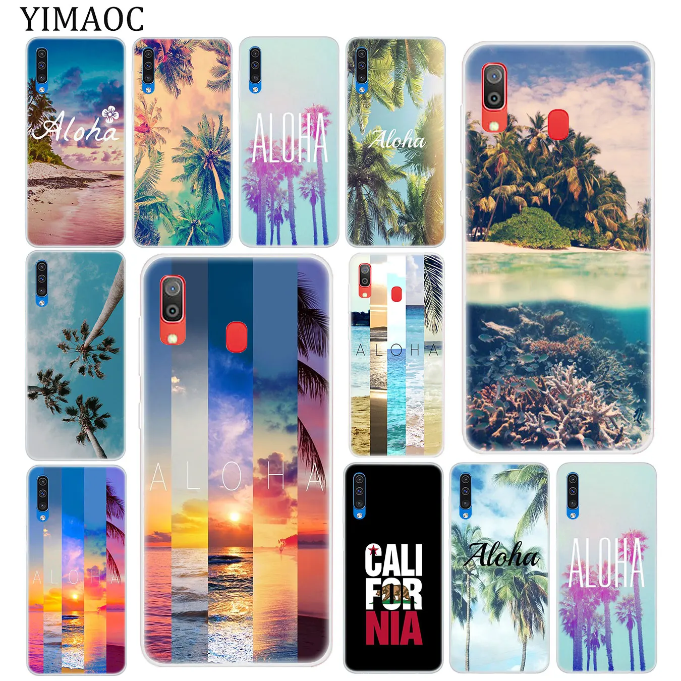 YIMAOC Beach Aloha Tree Summer Soft Silicone Case for Samsung Galaxy A70 A60 A50 A40 A30 A20 A10 M10 M20 M30 M40 A20E Cover | Мобильные