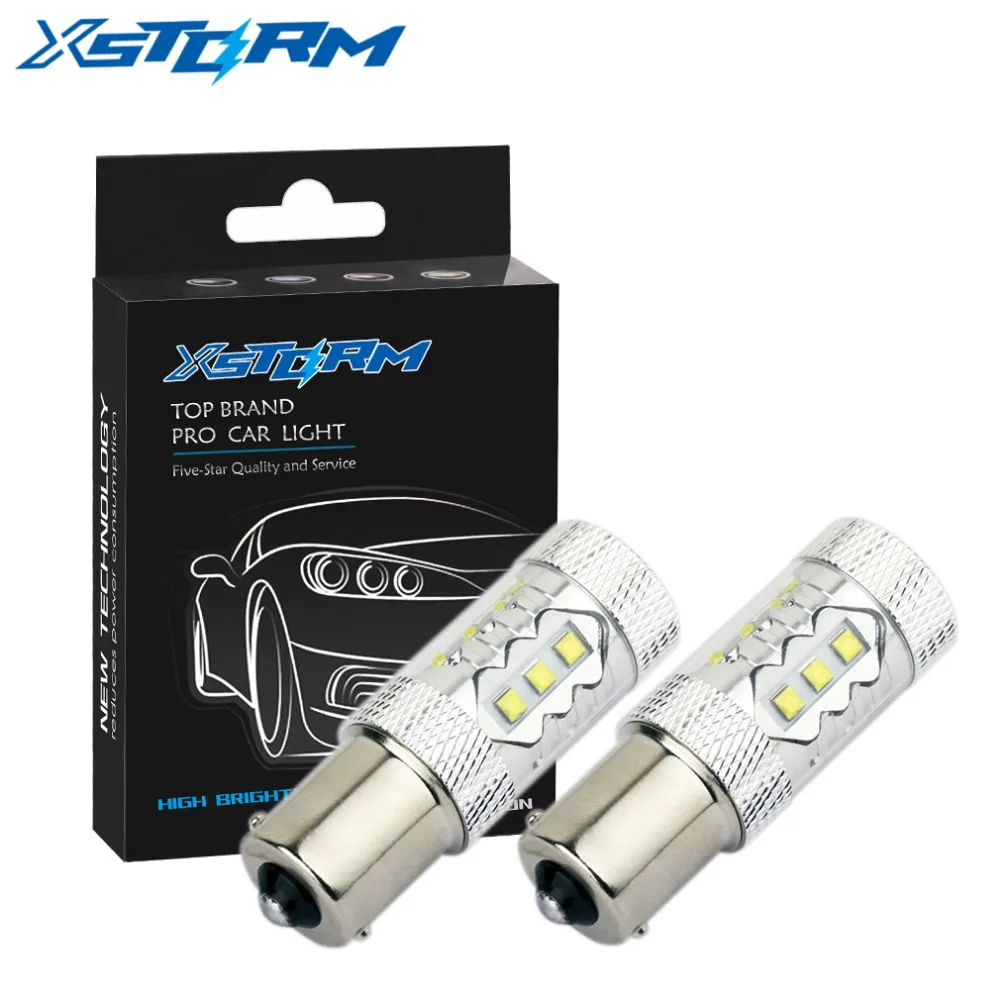  2Pcs 1156 BA15S P21W Led Bulb R5W 30W 60W 80W Reserve Brake Back Turn Singal Lights DRL Car Leds Bu - 32802811702