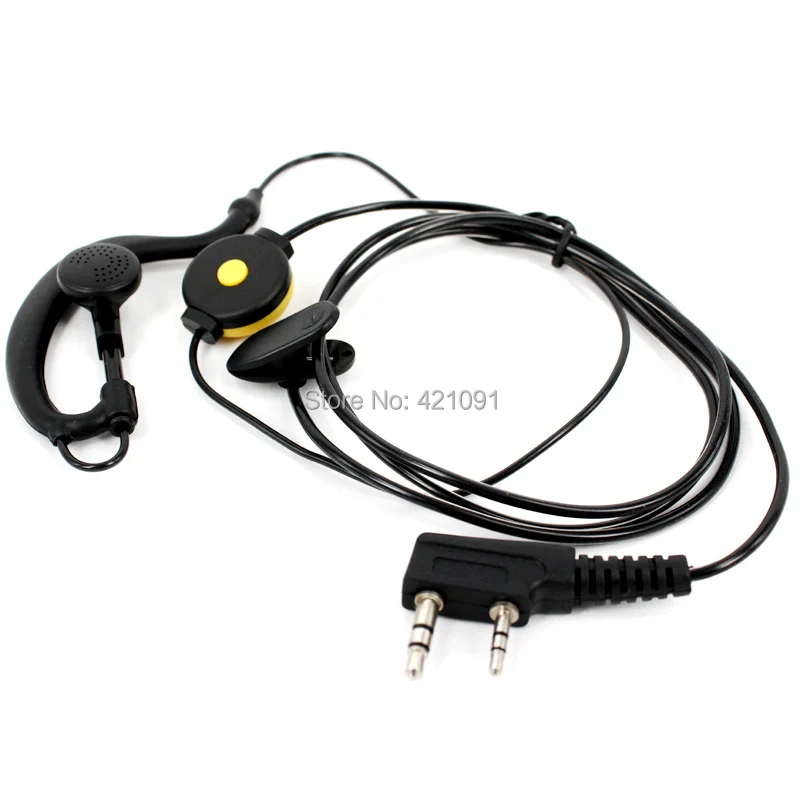 2 Pin PTT Mic Headset Earpiece Ear Hook Earphone for Kenwood Baofeng 1 IMG_0050