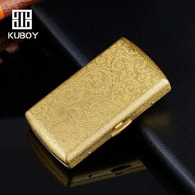 Hongkong kumboy новый модный Карманный чехол для 12 сигарет коробки из чистой меди Танг