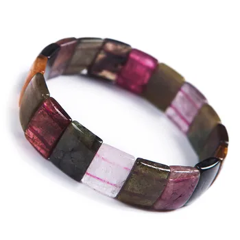 

Genuine Natural Stone Colorful Tourmaline Beads Lady Gift Fashion Women Bracelet AAAA