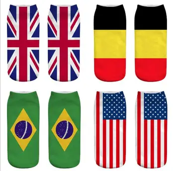 

12Pcs Hot 3D Printed series flag Socks cartoon Pattern Party New Year gift Free shipping SM883