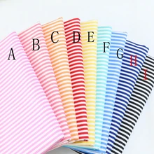 Нежная розовая/красная/желтая/синяя полоса хлопковая ткань для шитья одежды Домашний текстиль постельные принадлежности швейная кукольная Ткань DIY 08