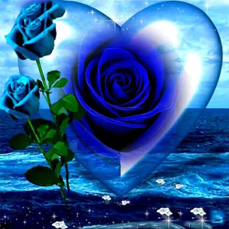 

2018 new DIY full cube drill Diamond 5D Diamond painting blue Rose Flowers Embroidery Cross Stitch Rhinestone mosaic