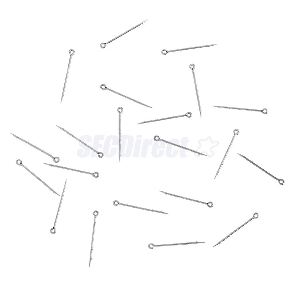 20Pcs High-carbon Steel Sea Fishing Worm Hooks Fishhook Straight Live Bait Lure Hooks, S M L