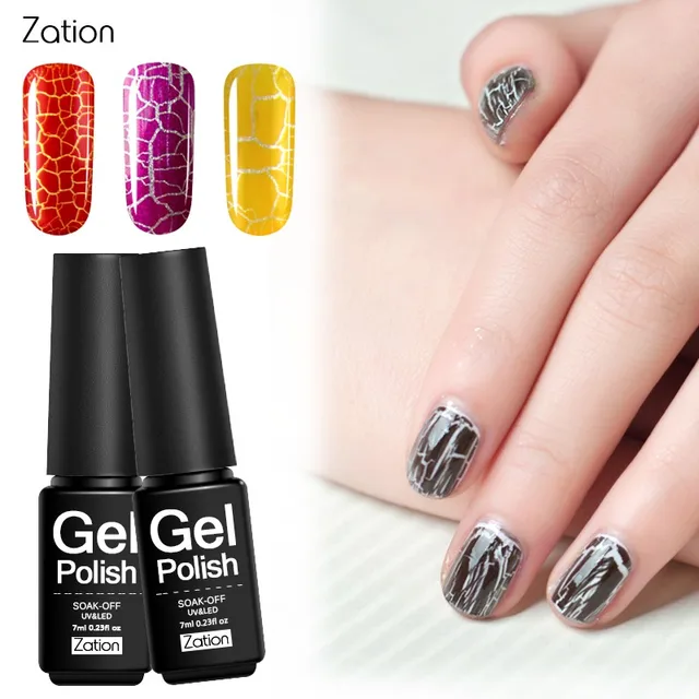 Zation Crack Nail Polish Lacquer Cracking Gel Varnish Crackel Art Foil Colorful Top Base Zation Crack Nail Polish Lacquer Cracking Gel Varnish Crackel Art Foil Colorful Top Base