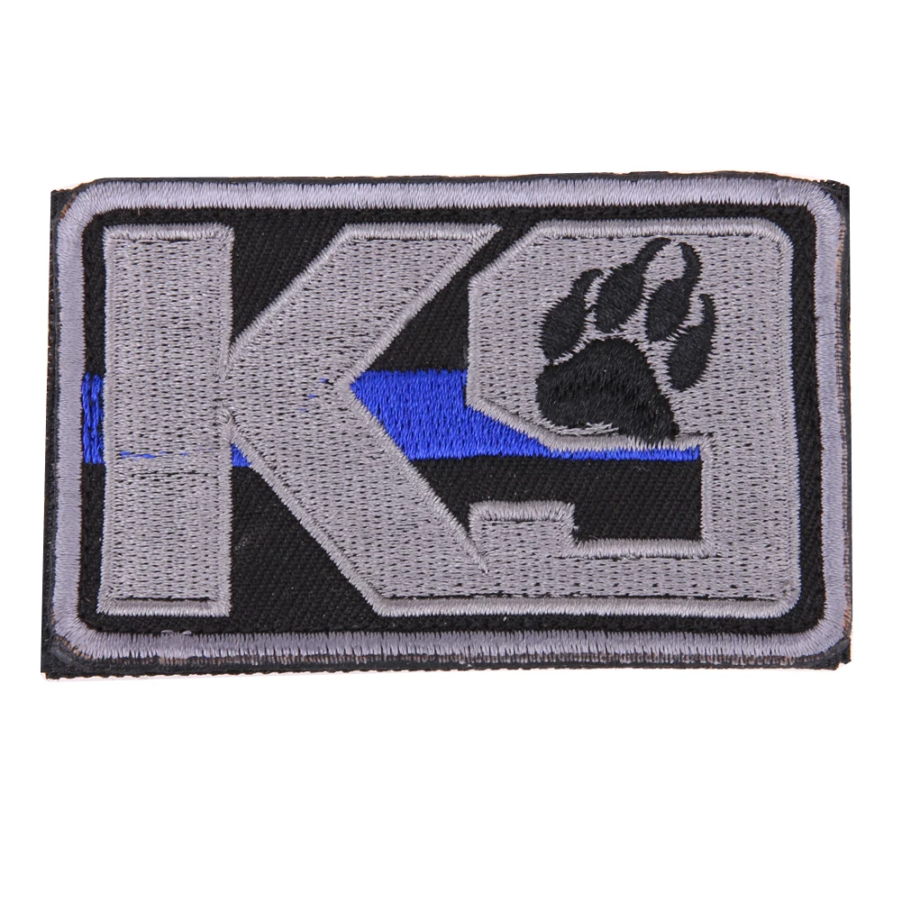 

K-9 POLICE THIN BLUE LINE Embroidered Morale Tags Patch Decoration For Apparel Sewing