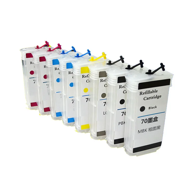 8 Color Empty Refillable ink cartridge For hp 70 for hp designjet Z2100