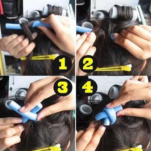 ! 10 Pcs Soft Foam Bendy Twist Curler Sticks DIY Hair Design Maker Curl Roller Tool