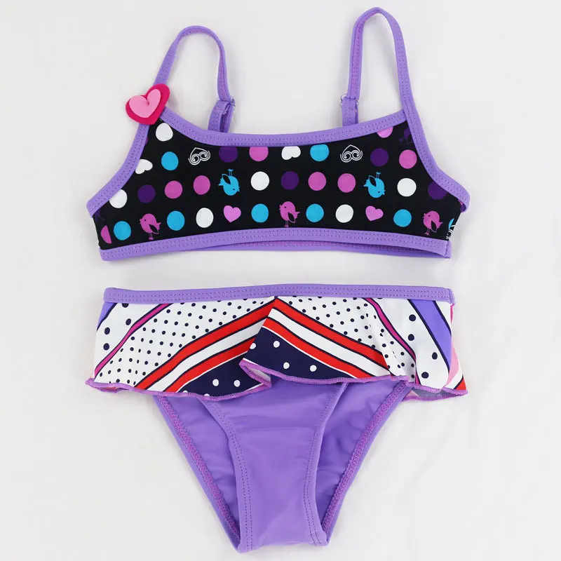 Раздельный купальный костюм из двух предметов для девочек; Детский купальник-бикини; купальные костюмы для девочек; купальный костюм с цветочным рисунком для малышей; одежда для купания для девочек; пляжная одежда - Цвет: E