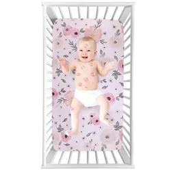 Портативный эластичный комплект для детской кроватки для новорожденных, мягкий матрас для детской кроватки с принтом