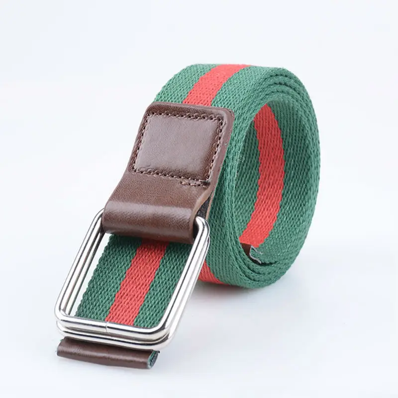 Men's Belt Military Striped Fashion Korea Style Gifted Canvas Belt Couples Weave Canvas Belts