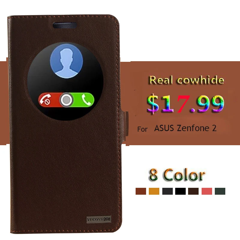 imágenes para Caja De Cuero de vaca genuino de Vaca Natural Smart View Window Para ASUS Zenfone 2 5.5 ''ZE551ML Magnética Cubierta Del Teléfono + pequeños Regalos imágenes para Caja De Cuero de vaca genuino de Vaca Natural Smart View Window Para ASUS Zenfone 2 5.5 ''ZE551ML Magnética Cubierta Del Teléfono + pequeños Regalos