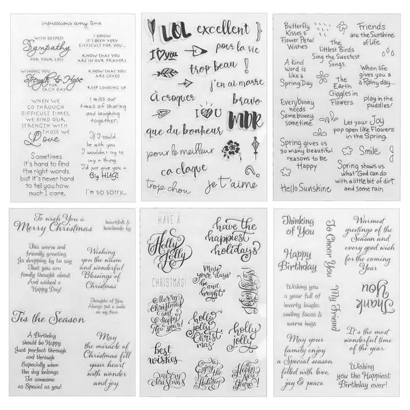

Sentiment English alphabet Transparent Clear Silicone Stamp Sea for DIY Scrapbooking Photo Album Decoration